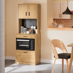 Kitchen Storage Cabinet Microwave Sideboard Narrow Kitchen Storage Unit  Oak Effect Cupboard,sobuy Fsb98-N - thumbnail 2