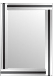 Mirroroutlet Dalton Black All Glass Wall Mirror 100 X 70 Cm - thumbnail 2