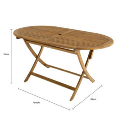 Charles Bentley Fsc Wooden Furniture Oval Table - thumbnail 6
