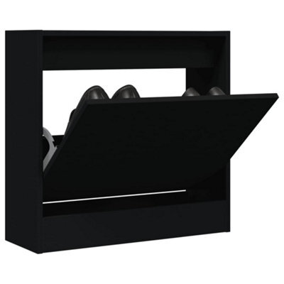 Berkfield Shoe Cabinet Black 60X21X57 Cm Engineered Wood - image 1