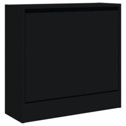 Berkfield Shoe Cabinet Black 60X21X57 Cm Engineered Wood - thumbnail 4