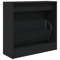 Berkfield Shoe Cabinet Black 60X21X57 Cm Engineered Wood - thumbnail 7