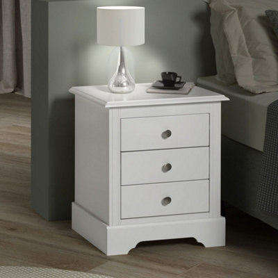 Seconique Stratford 3 Drawer Bedside White Shabby Chic - image 1