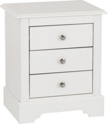 Seconique Stratford 3 Drawer Bedside White Shabby Chic - thumbnail 2