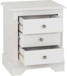 Seconique Stratford 3 Drawer Bedside White Shabby Chic - thumbnail 3