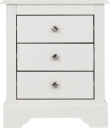 Seconique Stratford 3 Drawer Bedside White Shabby Chic - thumbnail 4