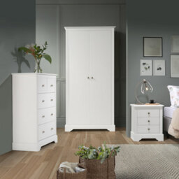 Seconique Stratford 3 Drawer Bedside White Shabby Chic - thumbnail 8