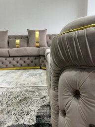 Ambassador Corner Sofa 270Cm X 270Cm Grey Plush Velvet - thumbnail 4