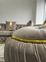 Ambassador Corner Sofa 270Cm X 270Cm Grey Plush Velvet - thumbnail 5