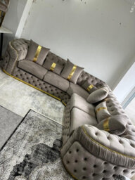 Ambassador Corner Sofa 270Cm X 270Cm Grey Plush Velvet - thumbnail 3