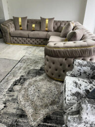 Ambassador Corner Sofa 270Cm X 270Cm Grey Plush Velvet - thumbnail 2