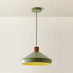 Valuelights Parker Green And Walnut Pendant Ceiling Light - thumbnail 3