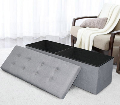 Home Republic Linen Storage Ottoman - Two Seater Grey - image 1