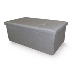 Home Republic Linen Storage Ottoman - Two Seater Grey - thumbnail 4