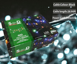 Spot On Dealz 400 Led 8 Functions Black Cable Christmas Tree Decoration Light, Lights Indoor, Outdoor Garden Fairy Lights (Multi Led) - thumbnail 2