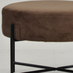 Lakeland Furniture Avon Mocha Brown Velvet Black Leg Foot Stool - thumbnail 6