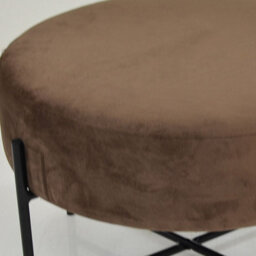 Lakeland Furniture Avon Mocha Brown Velvet Black Leg Foot Stool - thumbnail 5