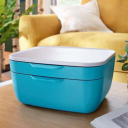 Leitz Cosy Calm Blue Plastic Home Office Desk Storage Organiser Pen Notebook Cable Stationery Tidy Small Large Two Drawer Cabinet - thumbnail 5