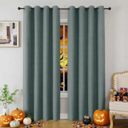 Ameha Sage Green Blackout Curtain 66X72'' Linen Texture Fabric Thermal Insulated Ready Made Ringtop Energy Efficient Window Curtain Pair - thumbnail 2