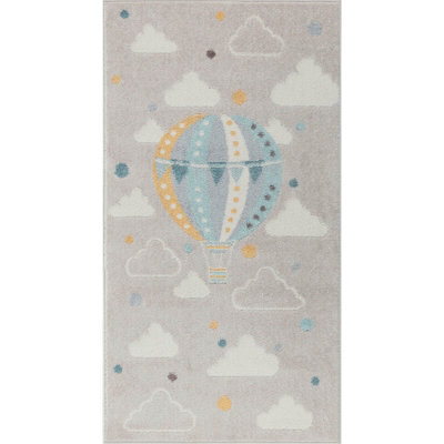 Livabliss Ankara-Kids Multicoloured Grey Blue Washable Rug For Children's Rooms 80 X 150 Cm Easy Care, Non Shedding - image 1