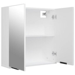 Berkfield Bathroom Mirror Cabinet White 64X20X67 Cm - thumbnail 9