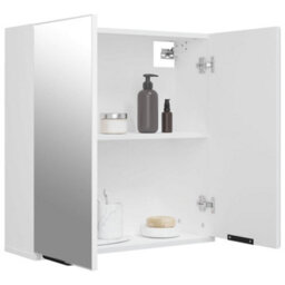 Berkfield Bathroom Mirror Cabinet White 64X20X67 Cm - thumbnail 5