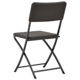 Berkfield Folding Garden Chairs 4 Pcs Hdpe And Steel Brown - thumbnail 5
