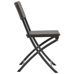 Berkfield Folding Garden Chairs 4 Pcs Hdpe And Steel Brown - thumbnail 4