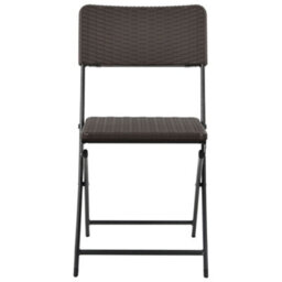 Berkfield Folding Garden Chairs 4 Pcs Hdpe And Steel Brown - thumbnail 3