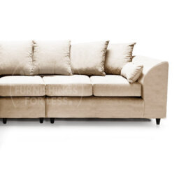 Furnishings For Less UK Casper Soft Chenille Fabric 5 Seater L Shaped Corner Sofa  Beige Left Hand Facing - Scatter Back - thumbnail 3