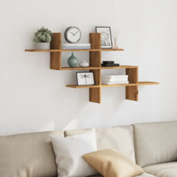 Berkfield Wall Shelf Artisian Oak 124.5X18X60.5 Cm Engineered Wood - thumbnail 3