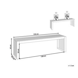 Beliani Set Of 2 Garden Benches Sulzano 150 Cm Acacia Wood Brown - thumbnail 3