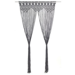 Walplus Macrame Curtain Anthracite 140X240 Cm Cotton - thumbnail 1