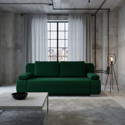 Emma Sofa Bed With Sleeping Function Built In Storage Compartment Comfortable Upholstered Sofa With Cushions Green - thumbnail 2