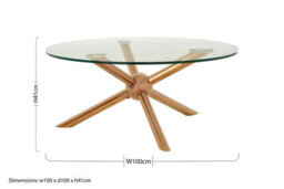 Orsina Distinctive Base Design Round Rose Gold Coffee Table, Elegant Display Table, Clear Tempered Glass Top Table - thumbnail 4