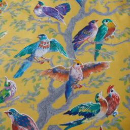 Laurence Llewelyn-Bowen Birdity Absurdity 100% Cotton Sateen Yellow Duvet Cover Set - thumbnail 4