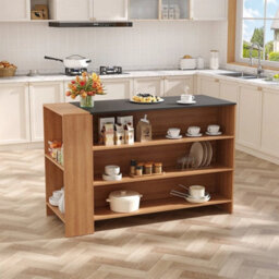 Freestanding Kitchen Island Breakfast Bar Table Industrial 5 Shelf Storage Unit - thumbnail 5