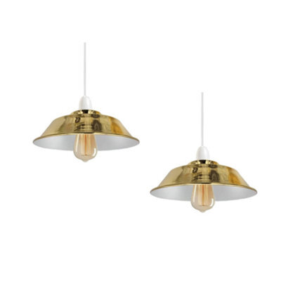 2 Pack Decorative French Gold Metal Ceiling Light Shades 22Cm Easy Fit Lampshades For Bedroom & Hallway - image 1