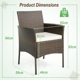 Costway Set Of 4 Patio Dining Chairs Outdoor Garden Pe Wicker Chairs With Removable Cushions - thumbnail 2
