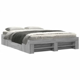 Berkfield Bed Frame Without Mattress Grey Sonoma 150X200 Cm King Size Engineered Wood - thumbnail 2