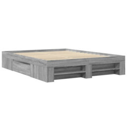 Berkfield Bed Frame Without Mattress Grey Sonoma 150X200 Cm King Size Engineered Wood - thumbnail 3