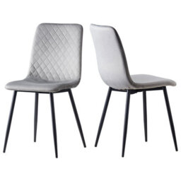MCC Direct Dining Chairs Velvet Fabric Lexi Set Of 4 Light Grey By Mcc - thumbnail 4