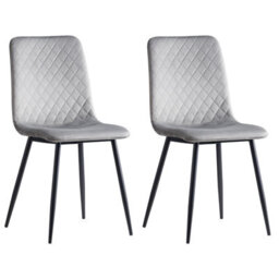 MCC Direct Dining Chairs Velvet Fabric Lexi Set Of 4 Light Grey By Mcc - thumbnail 2