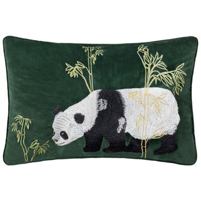 Paoletti Chuan Tranquil Panda Velvet Cushion Cover - image 1