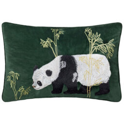 Paoletti Chuan Tranquil Panda Velvet Cushion Cover - thumbnail 1