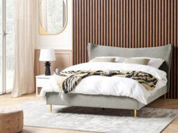 Beliani Bed Velvet Chaleix 180 X 200 Cm (Eu Super King) Light Grey - thumbnail 2