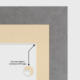 AK Frames 16X8 Marble Grey Modern Multi Photo Frame With Ivory Mount - Holds 3 Apertures (3X) 7X5 Photos - thumbnail 7