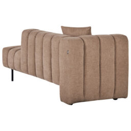 Beliani Left-Hand Chaise Longue Lannils Fabric Light Brown - thumbnail 5