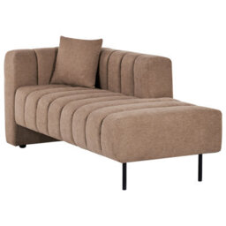 Beliani Left-Hand Chaise Longue Lannils Fabric Light Brown - thumbnail 4