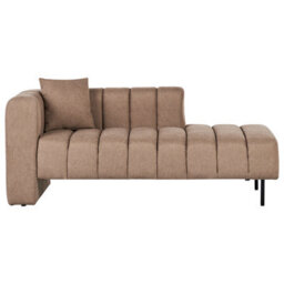 Beliani Left-Hand Chaise Longue Lannils Fabric Light Brown